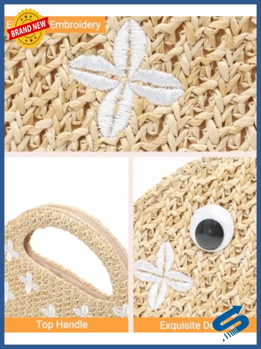 Fish Shaped Straw Woven Purse for Women Summer Beach Raffia Clutch Handbag Tote